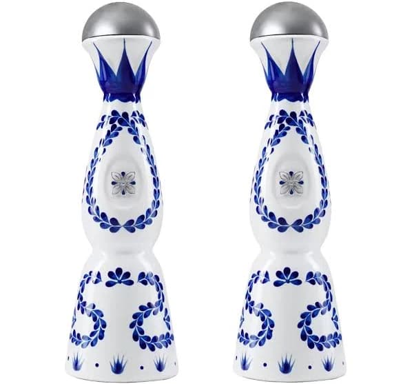 Set of 2 Clase Azul Reposado Tequila Talavera Pottery Ceramic Bottle Decanters | Handcrafted Mexican Art | Empty Bottles | Luxury Bar Decor