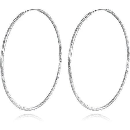 Yafeini 925 Sterling Silver Large Hoop Earrings Circle Endless Earrings for Women 40mm 50mm 60mm, Women's