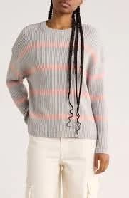 Stripe Rib Knit Sweater