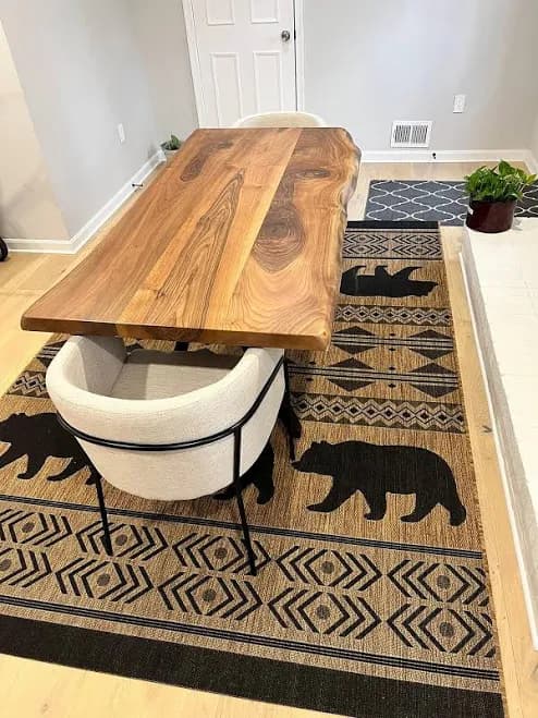 Solid Wood Live Edge Dining Table: Natural Kitchen Table