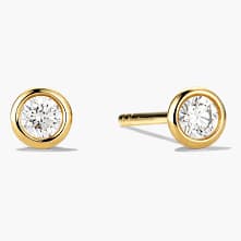 Mejuri Mini Bezel Round Lab Grown Diamond Stud