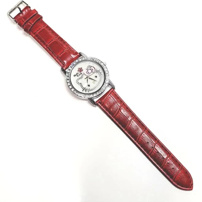 Watch Hello Kitty Easy To Read Quartz Movement Bling Large Face Red