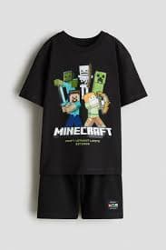 2-piece Printed Set - Black/Minecraft - Kids | H&M US