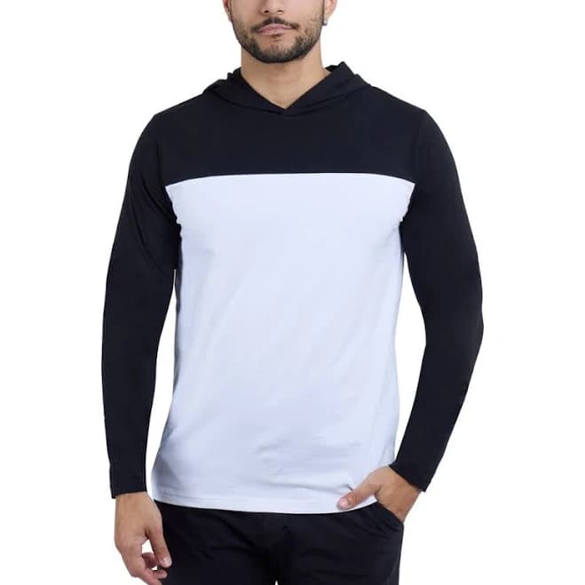 X-RAY Men's Long Sleeve Colorblock Hooded T-Shirt