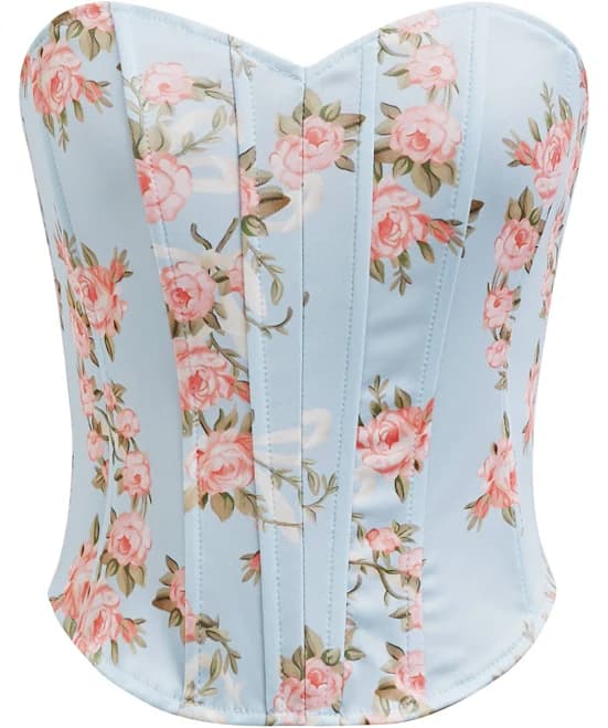 Floral Printed Corset Bustier Top