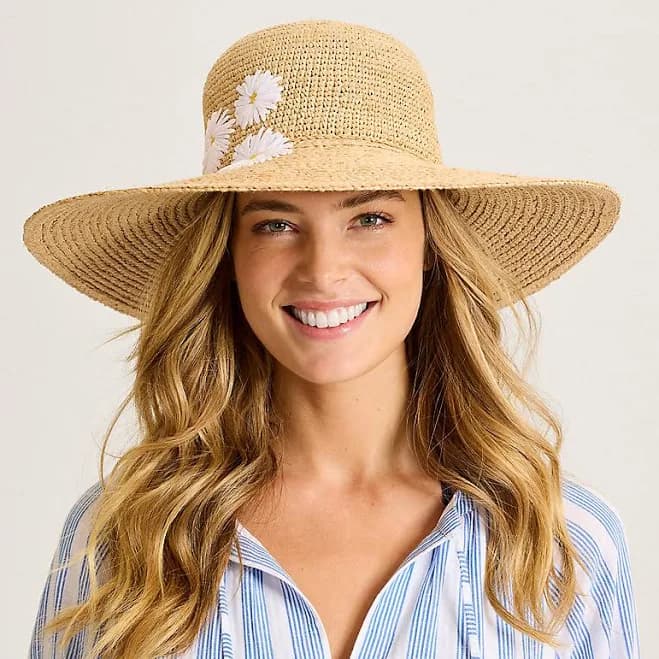 Tommy Bahama Women's Daisy Floppy Raffia Hat