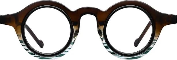 Fytoo Round Two Tone TR90 Full Rim Eyeglasses