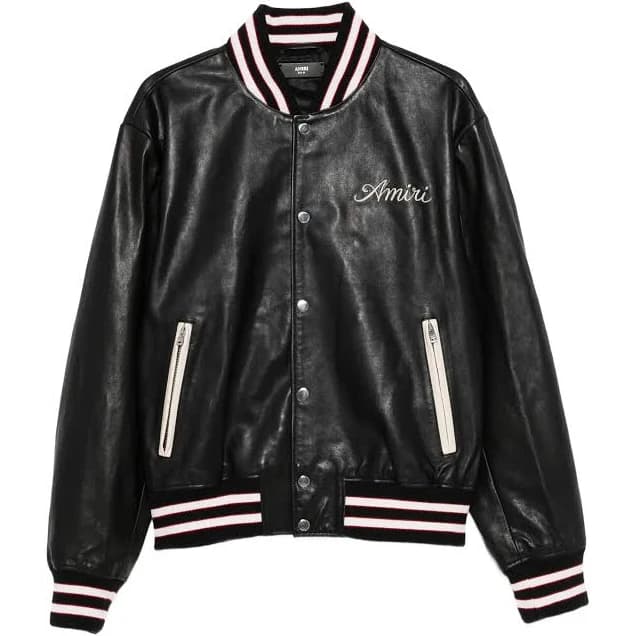 Amiri Men's Embroidered Leather Varsity Jacket