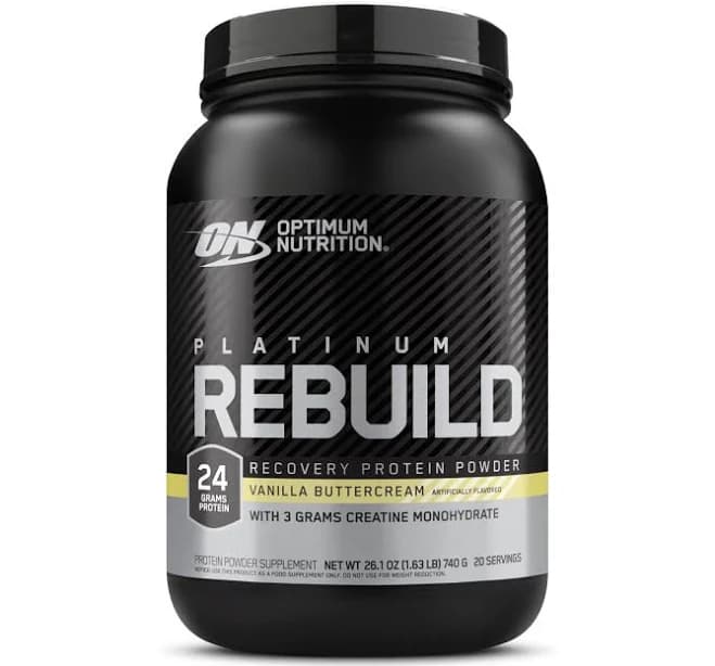 Optimum Nutrition Platinum Rebuild Premium Platinum Blend Protein Powder