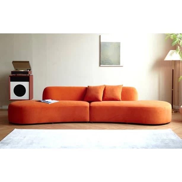 Latitude Run Half Moon Design Curved Sofa