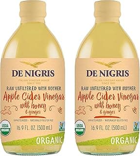 Organic Apple Cider Vinegar With Honey & Ginger, Raw & Unfiltered 16,9 Oz (Pack of 2) | Apple Cider Vinegar With Mother For The Balance Of Metabolism, Organic