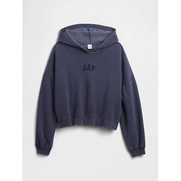 Gap Women's Relaxed Gap Mini-Logo Cropped Hoodie