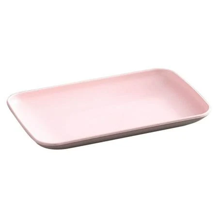 Zmeidao Rectangular Dinner Plates, Unbreakable Reusable Salad Plate for Fruits, Pasta, Salad, Dessert, Dishes, Sushi, 8.2x4.9in, Size: 8.2 x 4.9, Pink
