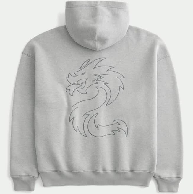 Men's Boxy Graphic Zip-Up Hoodie