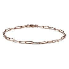 14K Rose Gold Paperclip Chain with Charm Ring | Shane Co.