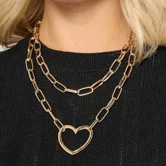 Yours Women's Pendant Heart Chain Necklace