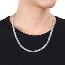 Men's Stella Grace Sterling Silver Lab-Created White Sapphire Tennis Necklace