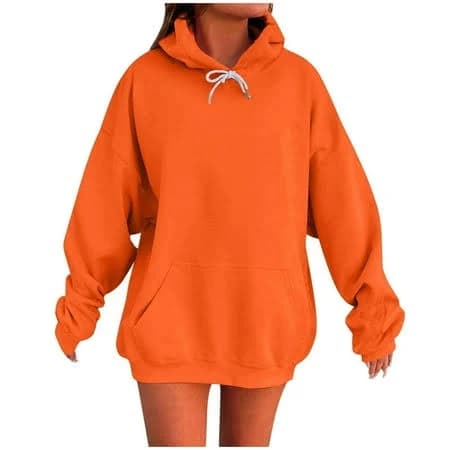 Atogsazn Women's Oversized Hoodies Casual Long Sleeve Pullover Sweatshirt Fall Outfit Tops with Drawstring Clothes 06