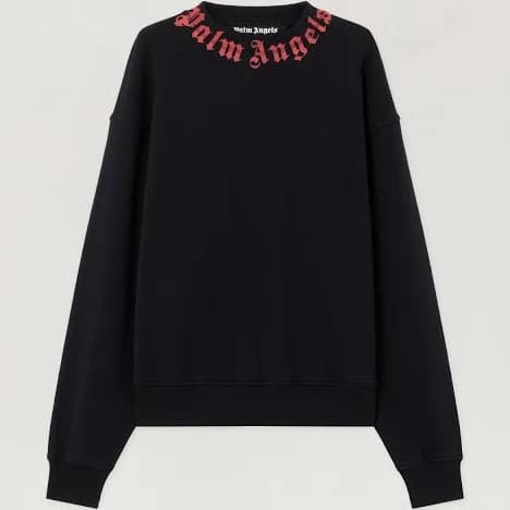 Palm Angels Black Cotton Sweatshirt Man