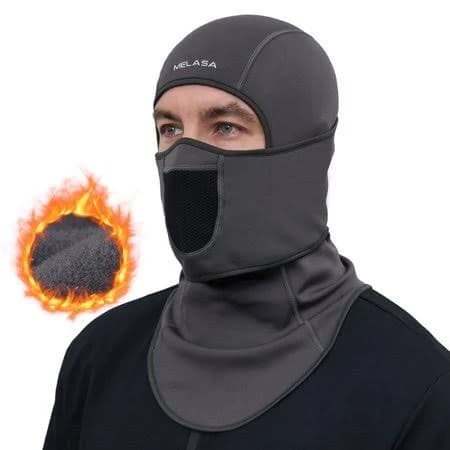 Melasa Winter Balaclava Face Mask for Men Women Thermal Fleece Ski Mask with Movable Face Cover for Skiing