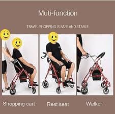 Amazon.com: Caminador plegable con ruedas y ruedas, marco plegable con asiento y respaldo acolchados, 4 ruedas grandes, ayuda de movilidad para adultos mayores discapacitados con frenos : Salud y Hogar
