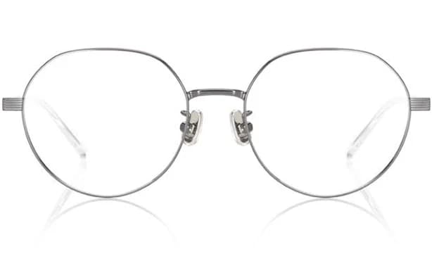 Classic Oversized 095 93 Crystal on Silver Round Glasses incl. $0 High Index Lenses with Adjustable Nose Bridge | By JINS