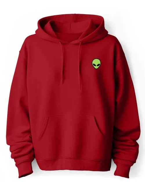 Dalix Men's Alien Embroidered Fleece Hoodie