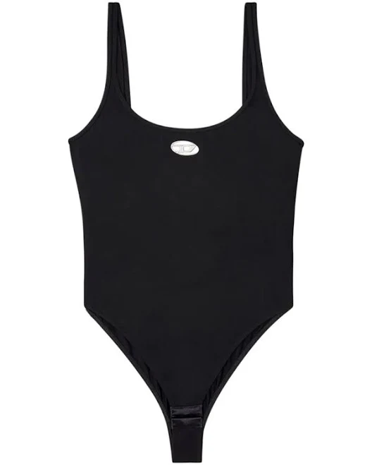 High-cut One-piece Swimsuit Scoop Neckline In Black