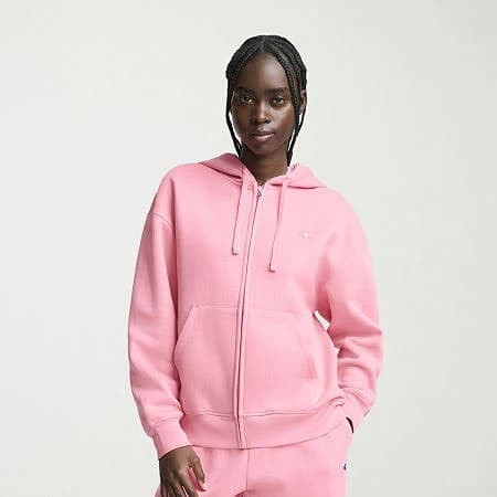 Champion Women's Powerblend Zip-Up Hoodie with C Logo