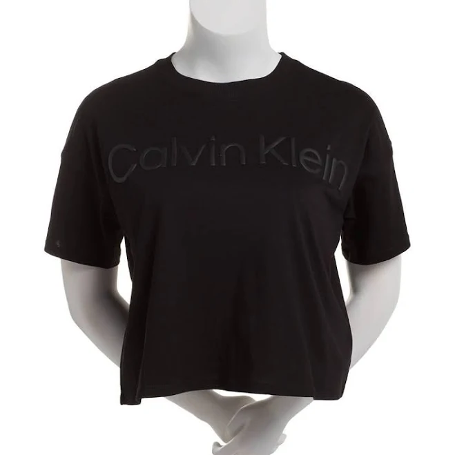 Women Calvin Klein Performance Cotton Raised Logo Cropped T-Shirt
