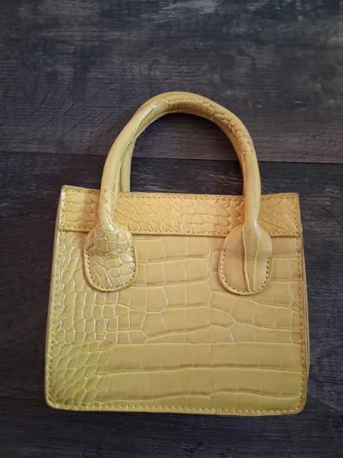 Yellow Croc-Embossed Mini Tote Handbag Kids | Color: Yellow | Size: Osg | Loriehouston's Closet