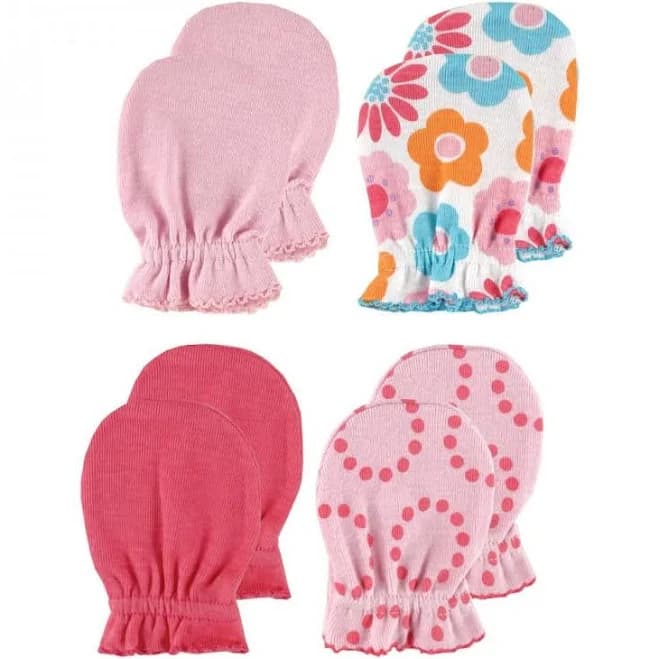Luvable Friends 4-Pack Cotton Scratch Mittens