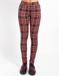 TRIPP NYC - HIGH WAIST T-BACK JEAN BLACK PLAID