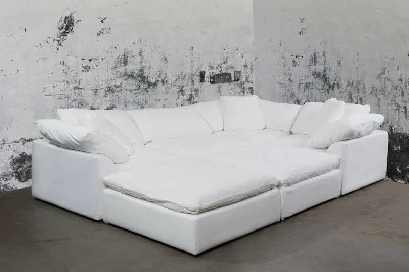 Sunset Trading Puff Slipcovered 6pc Pitt Sectional