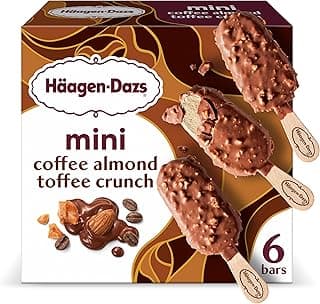 Haagen-Dazs Coffee Almond Crunch Snack Size Ice Cream Bars, 6Count (Frozen)