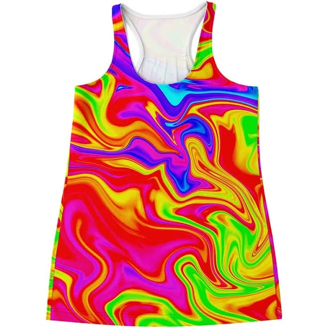 Women's Liquid Trippy Print Racerback Tank Top