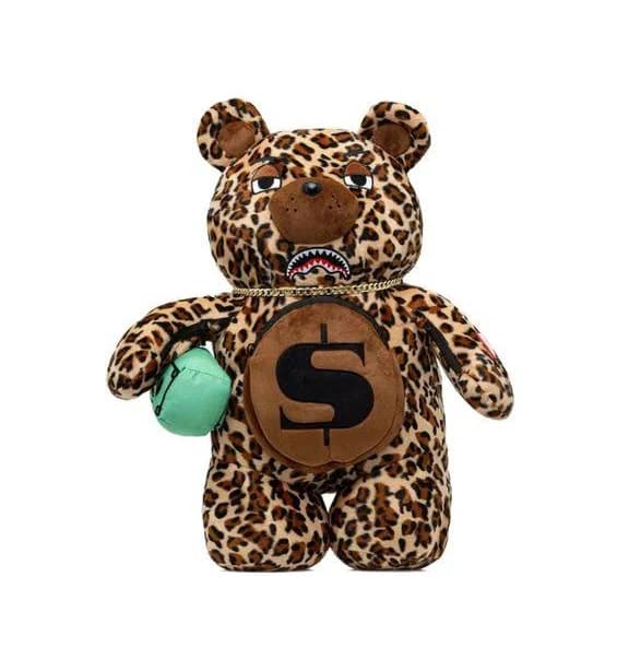Sprayground Leopard Money Bear Backpack
