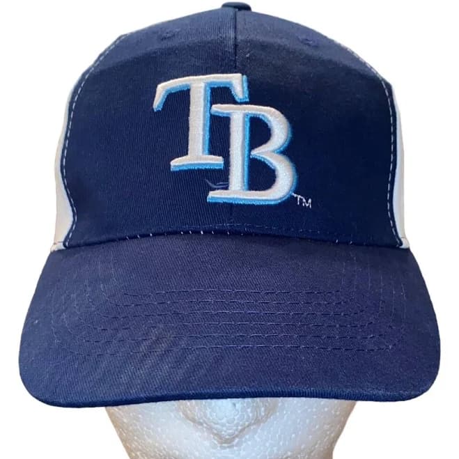 Tampa Bay Rays Blue & White Hat Mlb Adult Adjustable Cap Hat