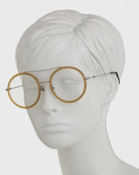 Gucci Oversize 56mm Round Gold Glitter Ruthenium Frame Demo Lens