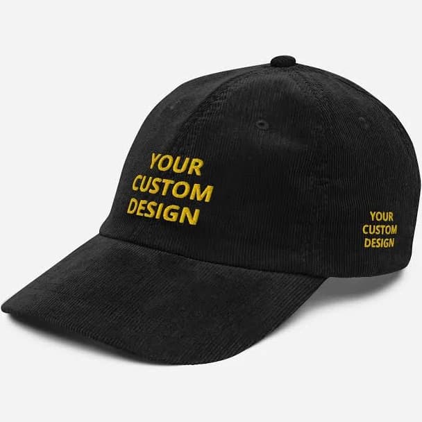 Custom Vintage Corduroy Baseball Cap with Side Stitch