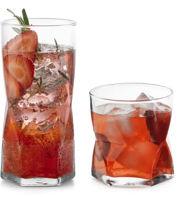 Libbey Rhombus 16-Piece Tumbler and Rocks Glass Set