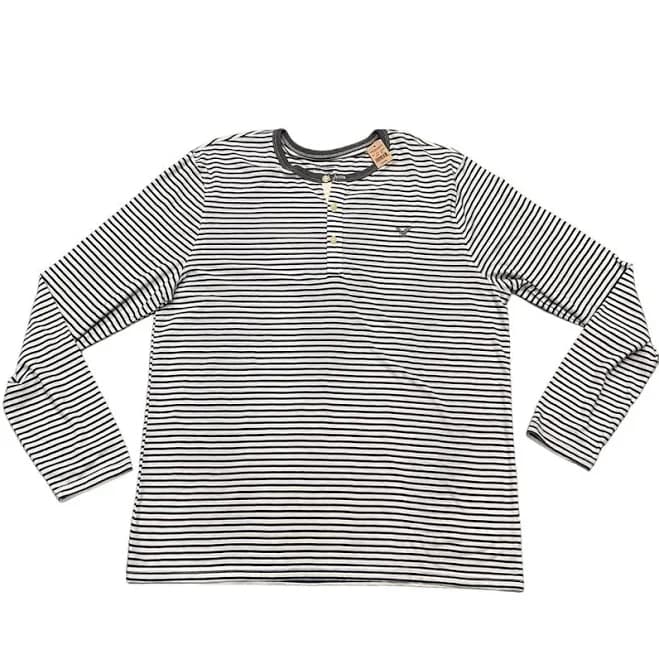 American Eagle Outfitters Shirts | New Aeo Blue & White Striped Long Sleeve Tee | Color: Blue/White | Size: Xxl | Thriftygurl351's Closet