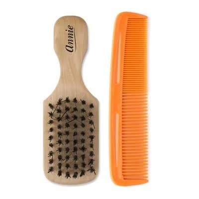Annie International Hard Mini Wooden Club Hair Brush with Comb