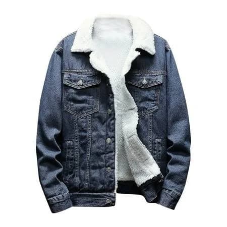 Men's Sherpa Fleece Lined Denim Trucker Jacket