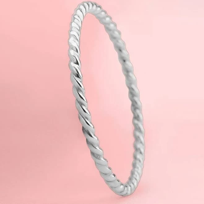 Sterling Silver Twisted Skinny Stacking Ring