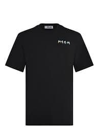 Msgm Logo Printed Crewneck T-Shirt In Black - 37% Off | Editorialist