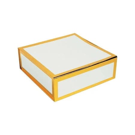 White/gold Foil Rim Square Gift Box