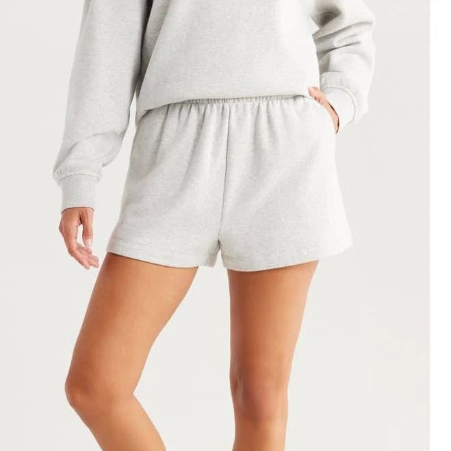 Zella Ultracozy Fleece Sweat Shorts in Grey Light Heather at Nordstrom, Size Large