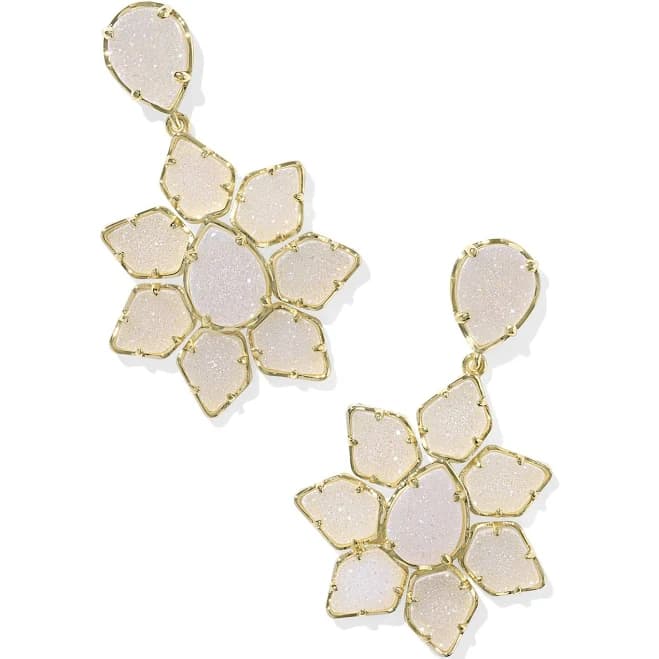 Kendra Scott Greta Floral Mosaic Dangle Earrings with Iridescent Drusy