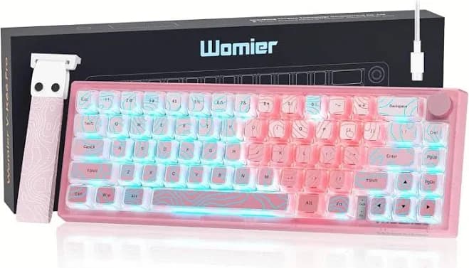 Womier VK66 Pro VIA Support Gasket Mechanical Keyboard with Knob Pink CN